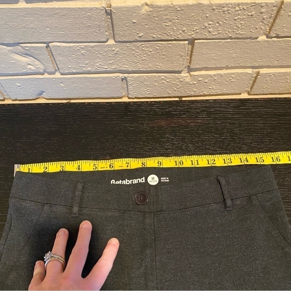 Betabrand Charcoal Gray Classic Straight Leg Dress, Yoga, Career Pants Medium P - Picture 9 of 11